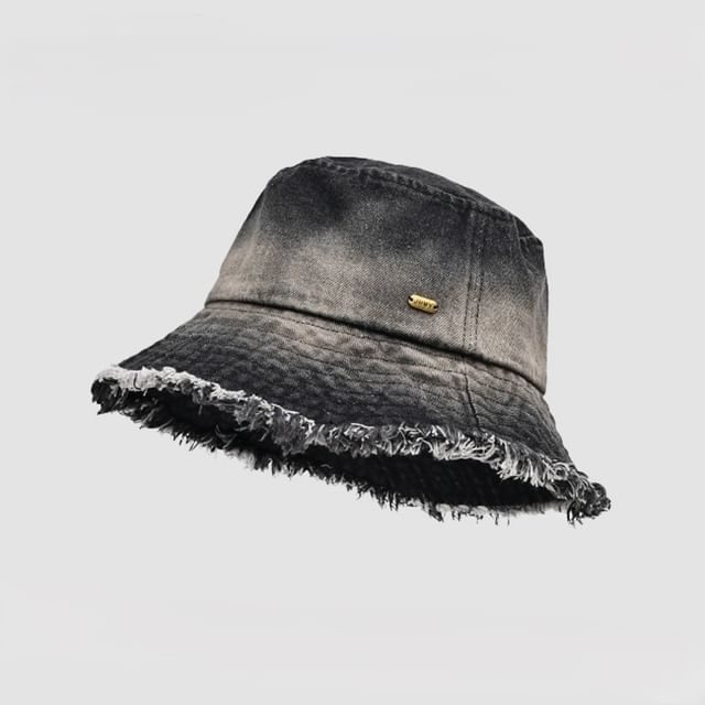 Bucket Frayed Edge With Denim Hat