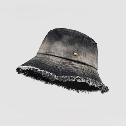 Bucket Frayed Edge With Denim Hat