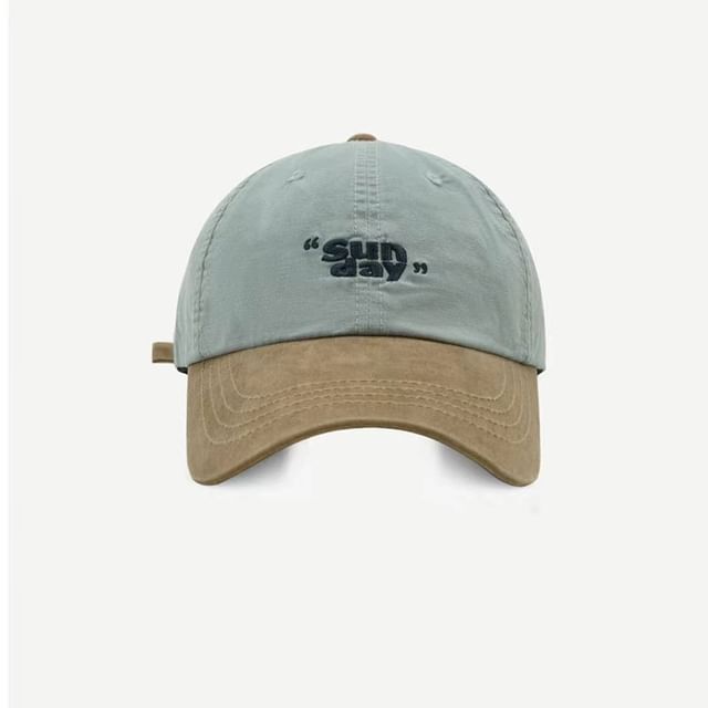 Baseball Cap Lettering Embroidered Two-Tone