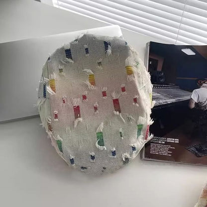 Cabbie Newsboy Hat Distressed Patchwork