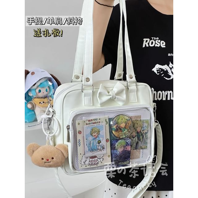 Bow PVC Panel Tote Bag / Bag Charm / Set