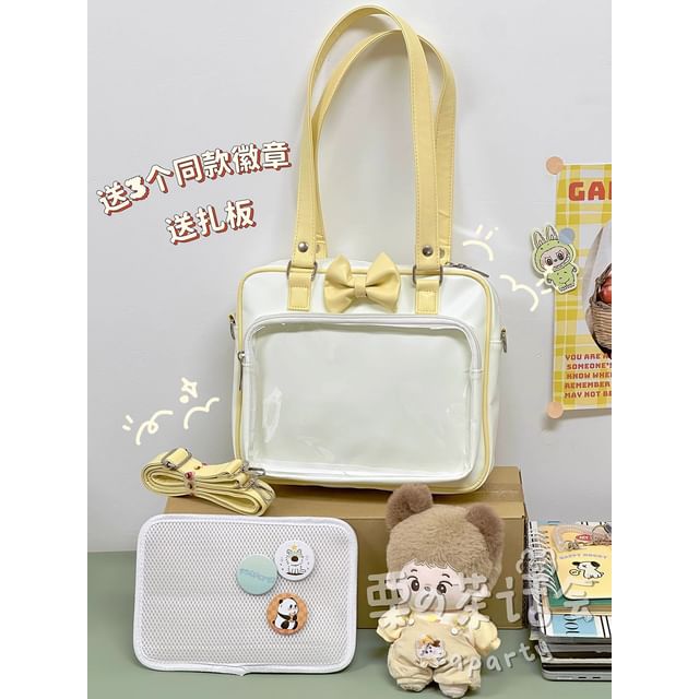 Bow PVC Panel Tote Bag / Bag Charm / Set