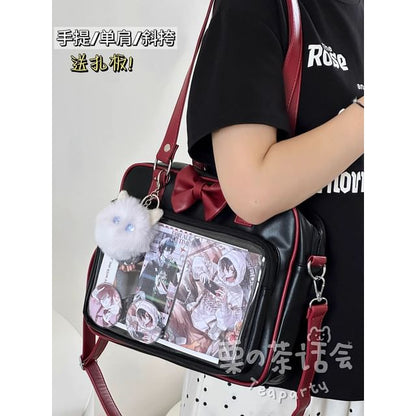 Bow PVC Panel Tote Bag / Bag Charm / Set