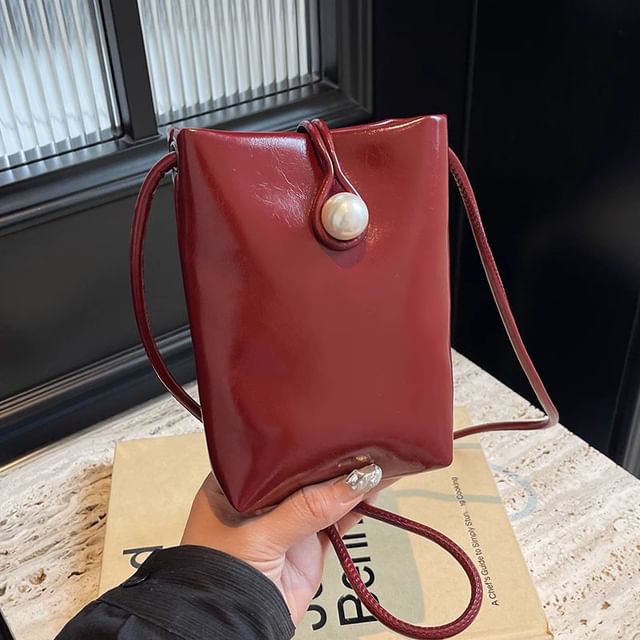 Plain Crossbody Bag Faux Leather