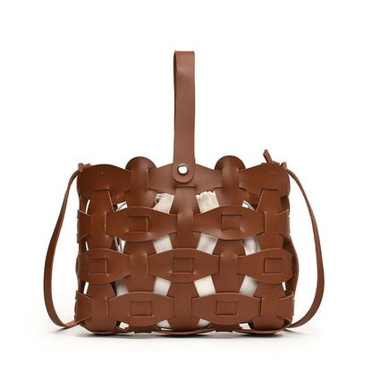 Crossbody Leather Faux Cutout Bag