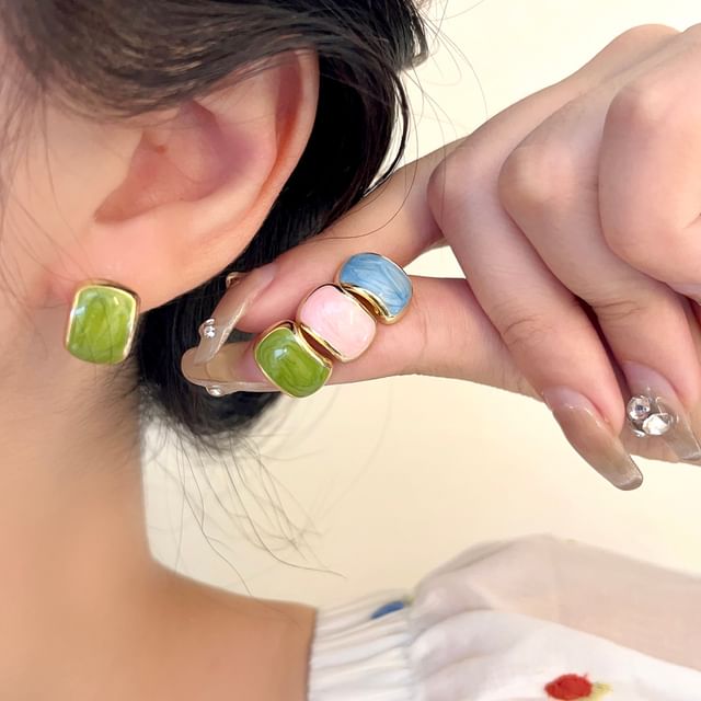 Glaze Alloy Earring Stud