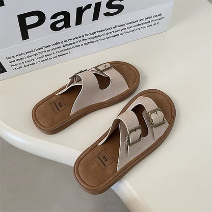 Buckled Slide Sandals