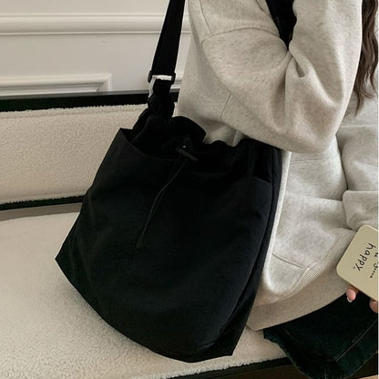 Nylon Drawstring Plain Bag Tote