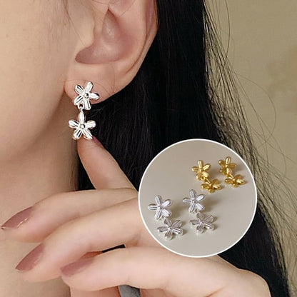 Floral Alloy Drop Earring