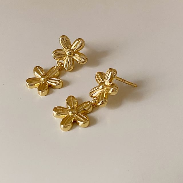 Floral Alloy Drop Earring