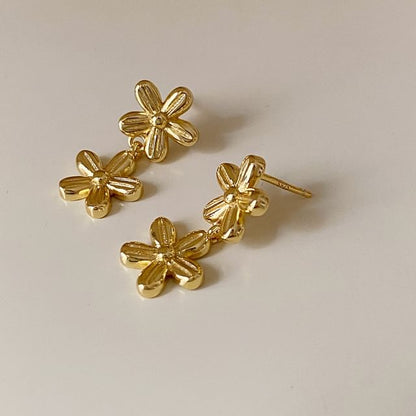 Floral Alloy Drop Earring