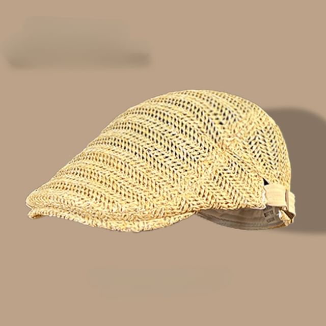 Straw Newsboy Cap