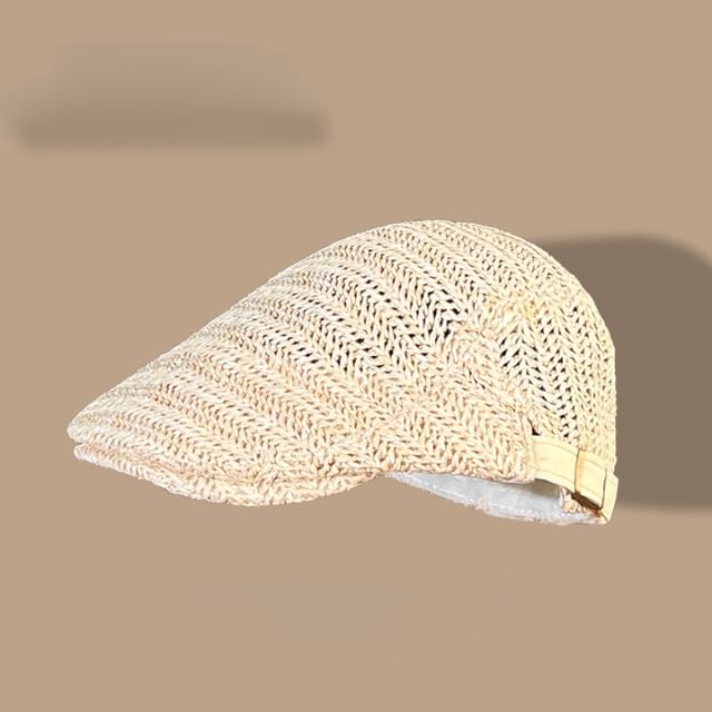Straw Newsboy Cap