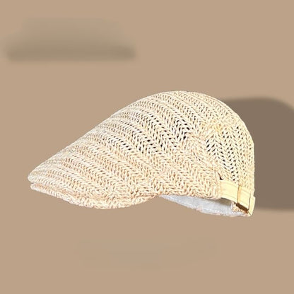 Straw Newsboy Cap