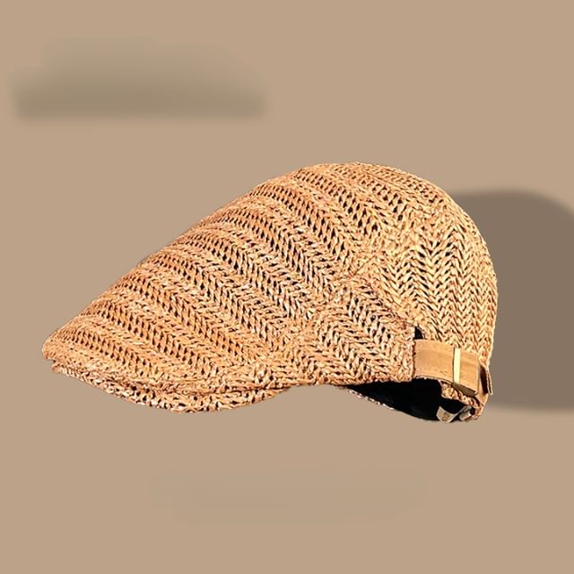 Straw Newsboy Cap