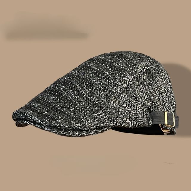 Straw Newsboy Cap