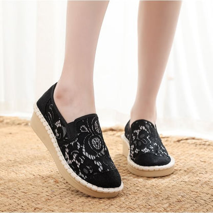 Lace Slip-Ons Wedge-Heel
