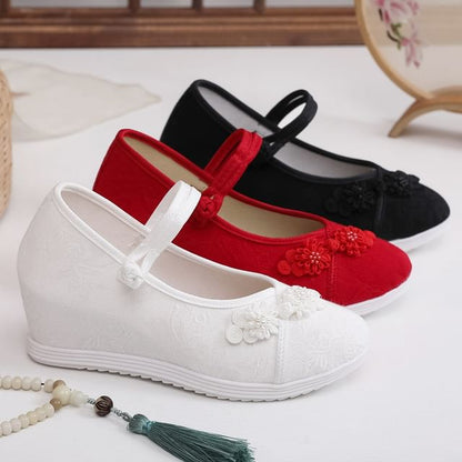 Floral Sandals Hidden-Wedge Textile