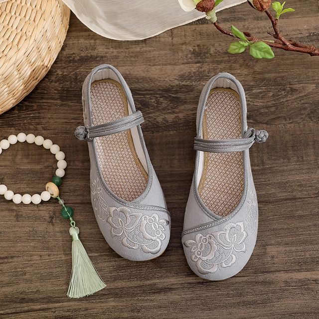 Plain Buttoned Flats Frog