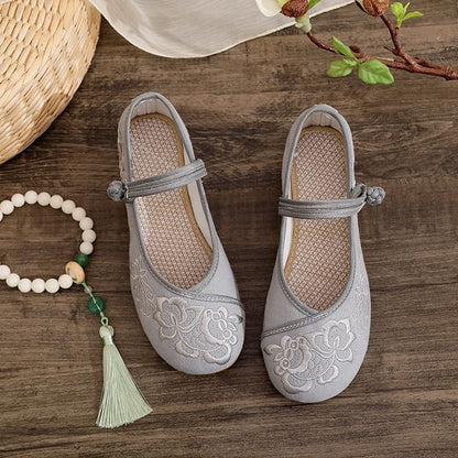 Plain Buttoned Flats Frog