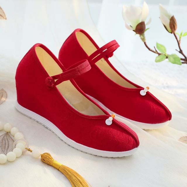 Floral Sandals Hidden-Wedge Textile