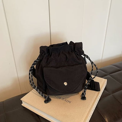 Canvas Two Tone Bucket Bag