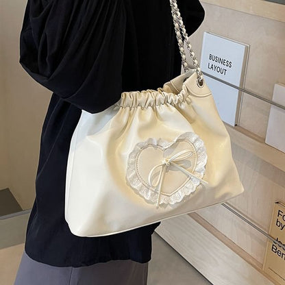 Bow Heart Chain Shoulder Bag