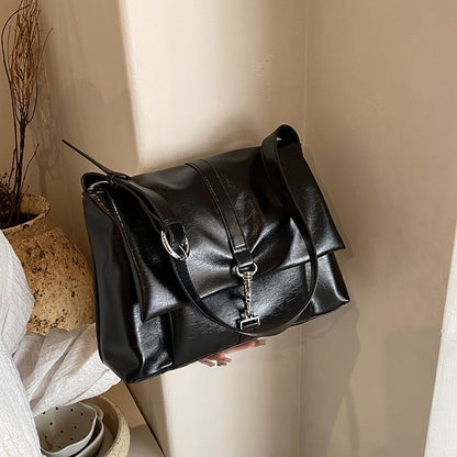 Flap Buckle Tote Bag