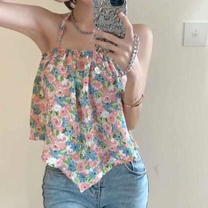 Print Halter Top Floral