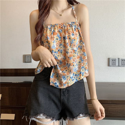 Print Halter Top Floral