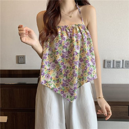 Print Halter Top Floral