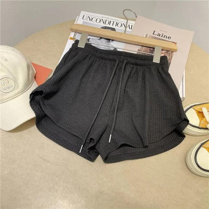 Drawstring Plain Shorts Waist