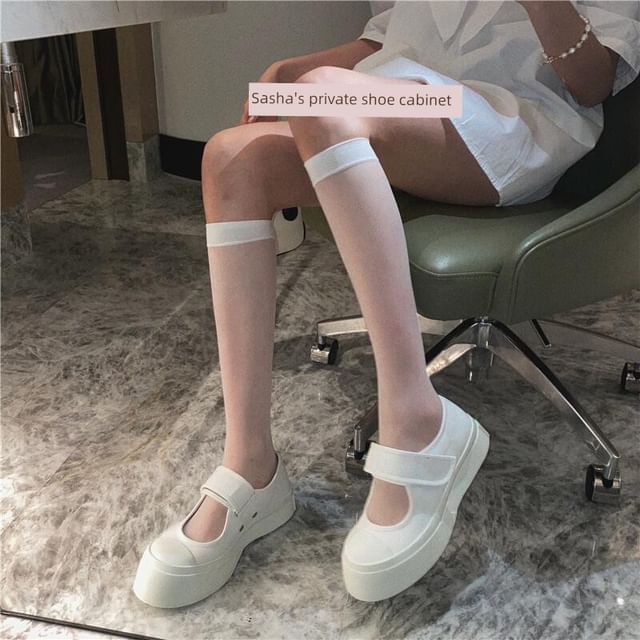 Strap Mary Platform Adhesive Jane Shoes