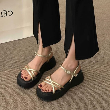 Platform Sandals Faux Leather