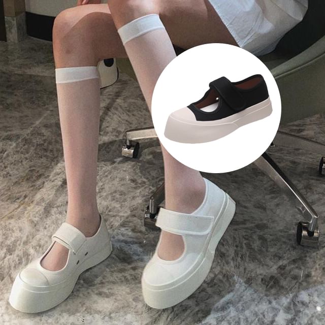 Strap Mary Platform Adhesive Jane Shoes