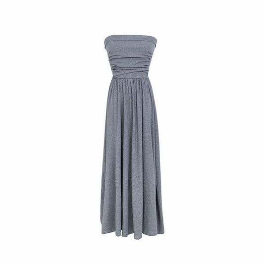 Tube A-Line Ruched Maxi Dress