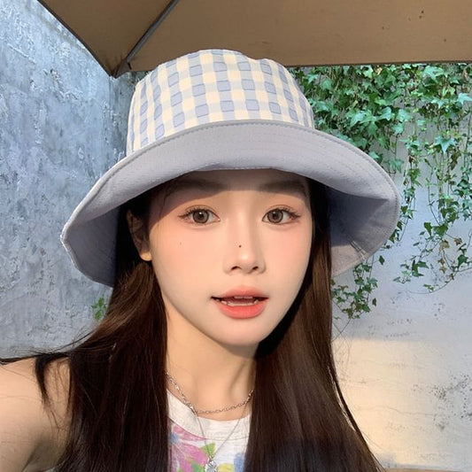 Hat Reversible Bucket Plaid