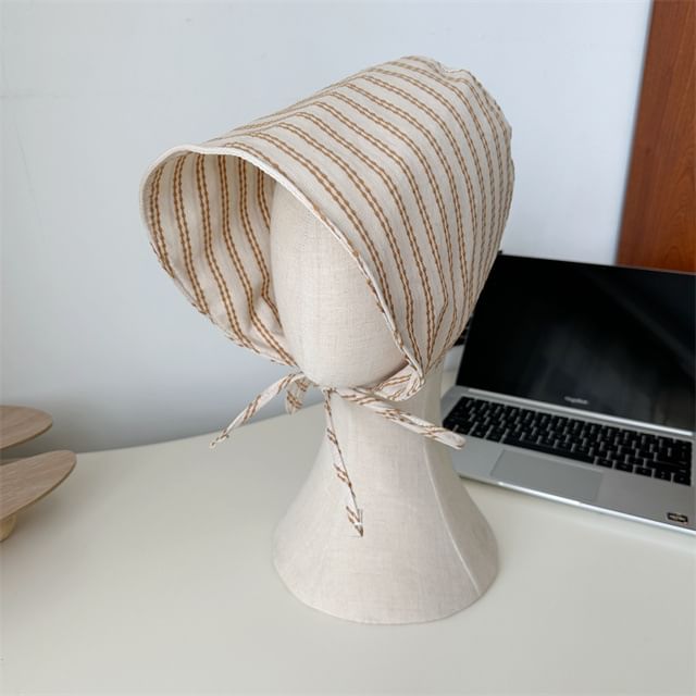Striped Bonnet Hat