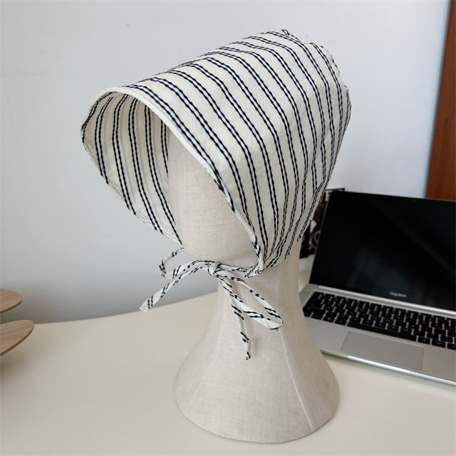 Striped Bonnet Hat