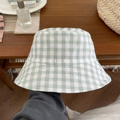 Plaid Reversible Bucket Hat