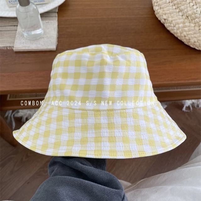 Plaid Reversible Bucket Hat