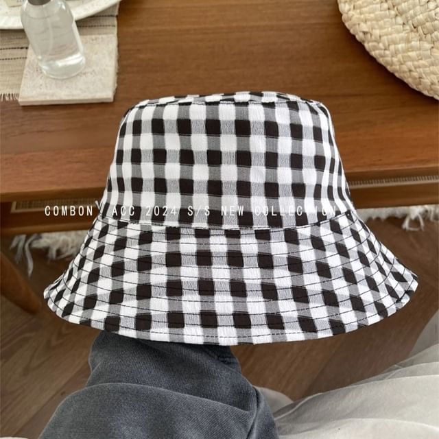 Plaid Reversible Bucket Hat