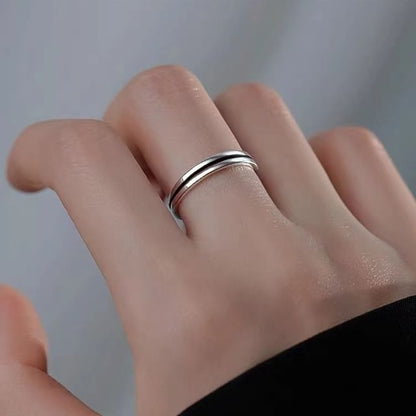 Sterling Silver Layered Open Ring