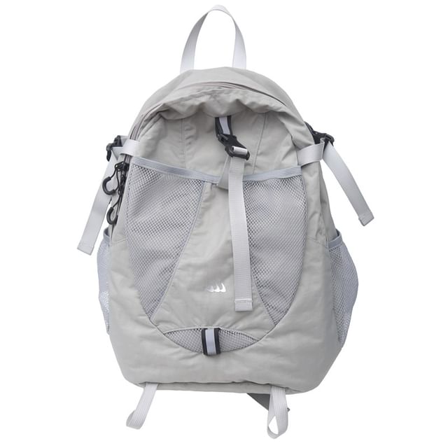 Multi-Pocket Star Mesh Panel Backpack Print