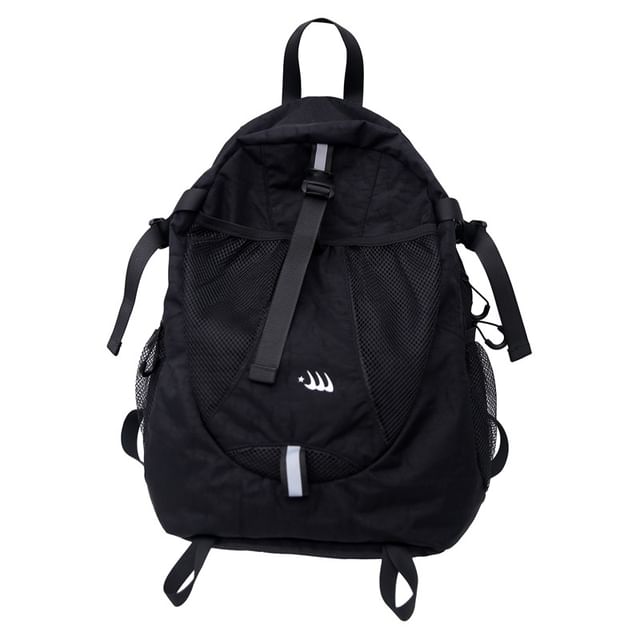 Multi-Pocket Star Mesh Panel Backpack Print
