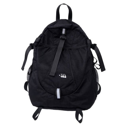 Multi-Pocket Star Mesh Panel Backpack Print