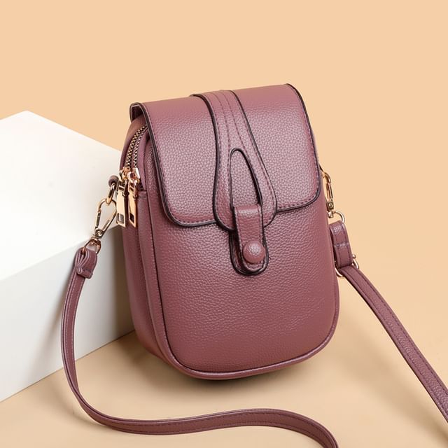 Flap Crossbody Bag Faux Leather