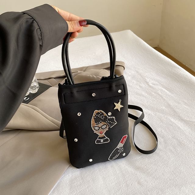 Bag Crossbody Top Rhinestone Handle