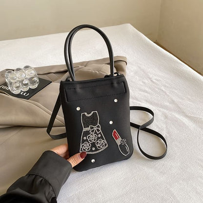 Bag Crossbody Top Rhinestone Handle