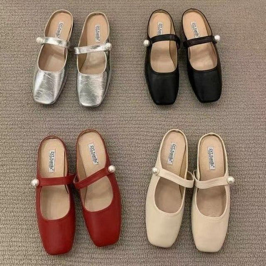 Pantoletten mit Kunstperlen